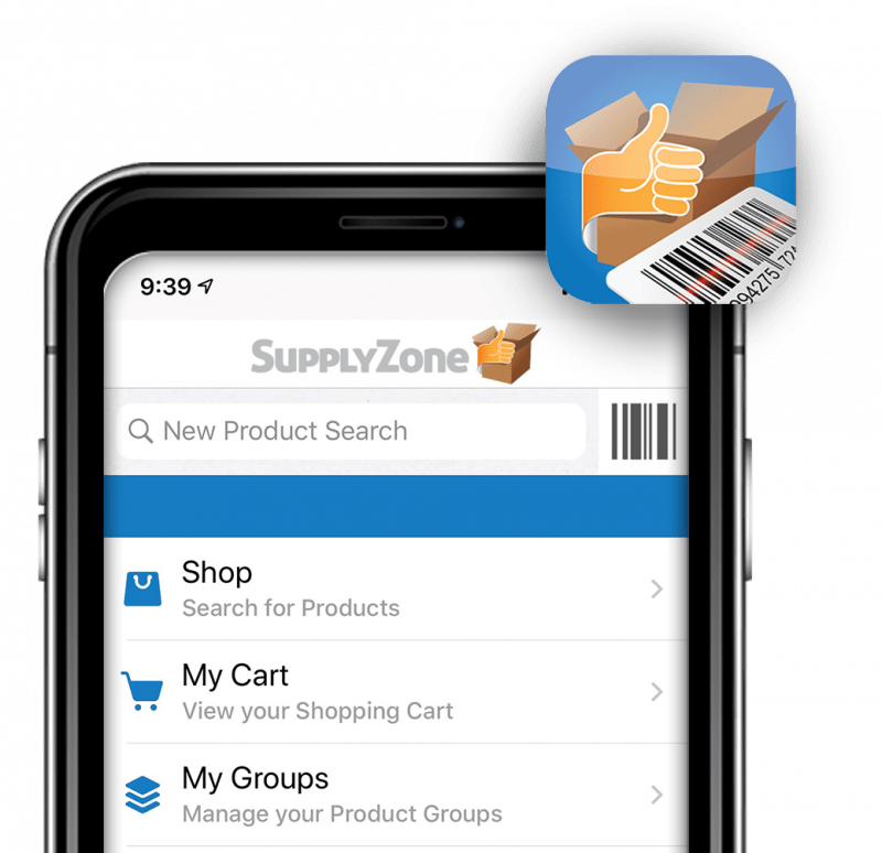 Picture of a cell phone using the Supply Zone app
