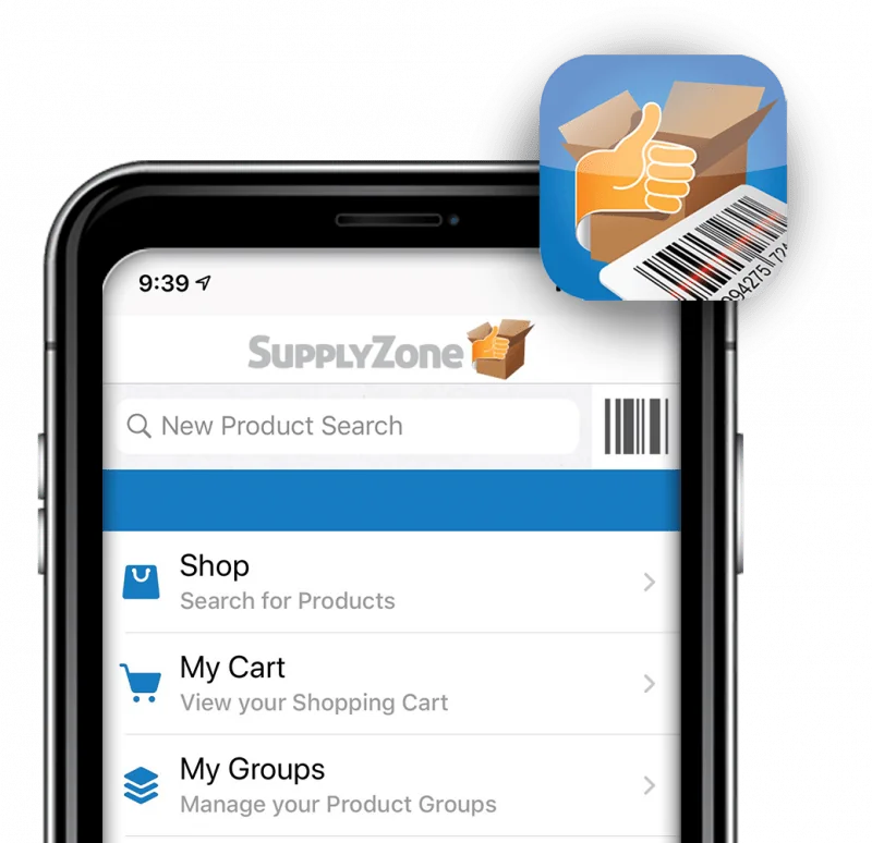 Picture of a cell phone using the Supply Zone app